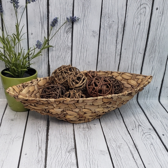 Seagrass Bowl with Rattan Balls - Picture 1 of 6